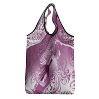 Personalised New Zealand Aotearoa Darts Masters Grocery Bag Maori Art Tattoo with Tribal Dart Symbol Pink - Polynesian Pride