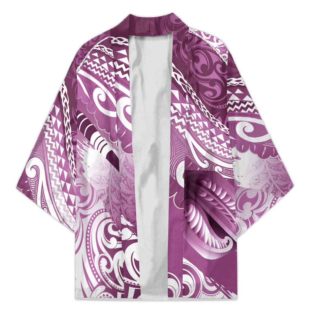 Personalised New Zealand Aotearoa Darts Masters Kimono Maori Art Tattoo with Tribal Dart Symbol Pink - Polynesian Pride