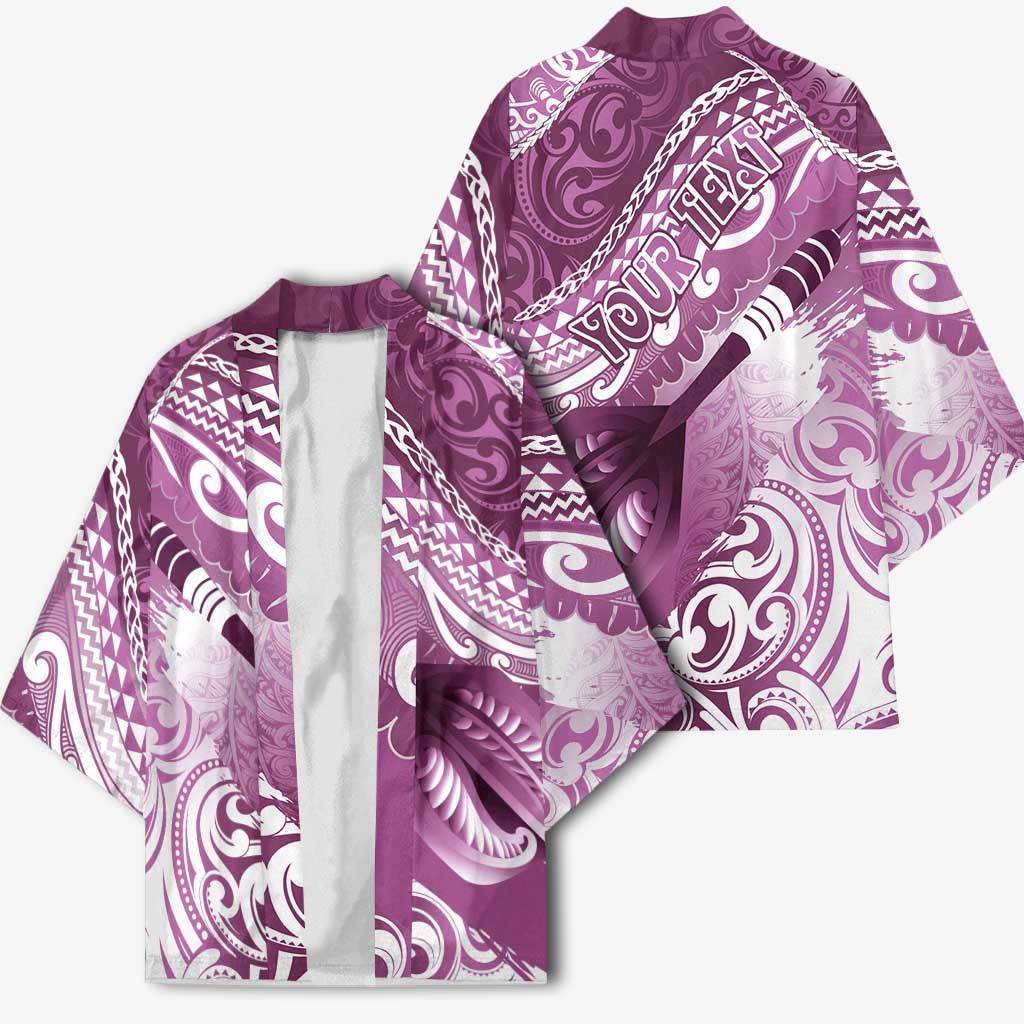 Personalised New Zealand Aotearoa Darts Masters Kimono Maori Art Tattoo with Tribal Dart Symbol Pink - Polynesian Pride