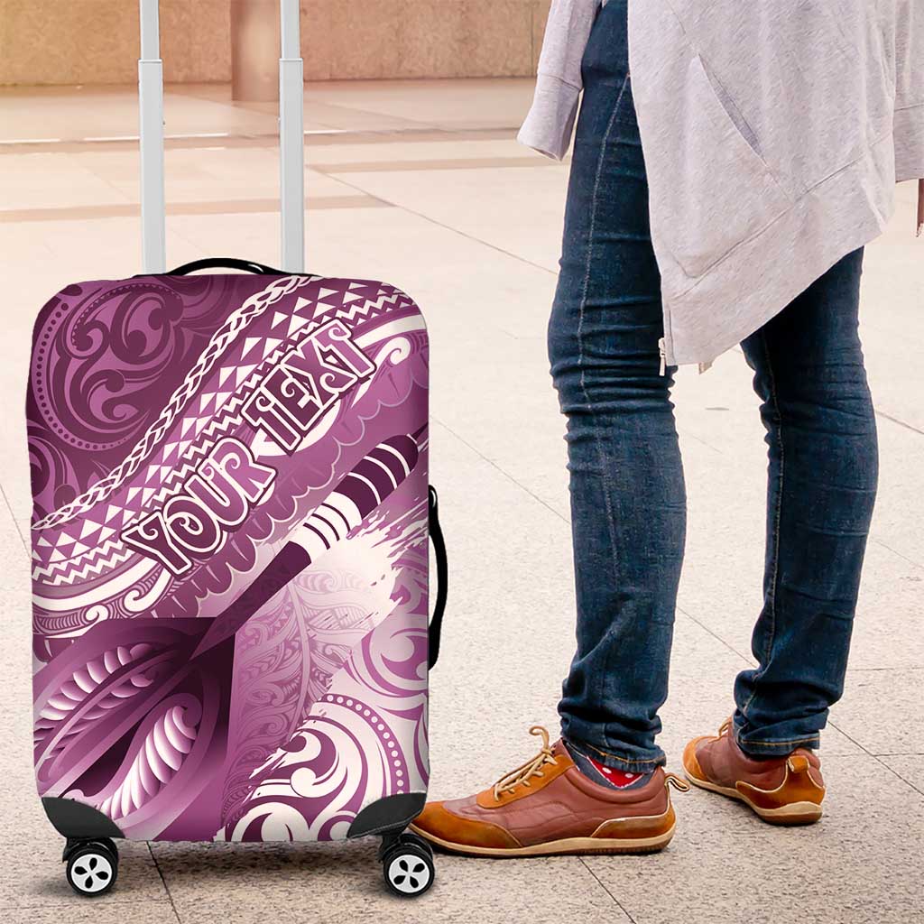 Personalised New Zealand Aotearoa Darts Masters Luggage Cover Maori Art Tattoo with Tribal Dart Symbol Pink - Polynesian Pride