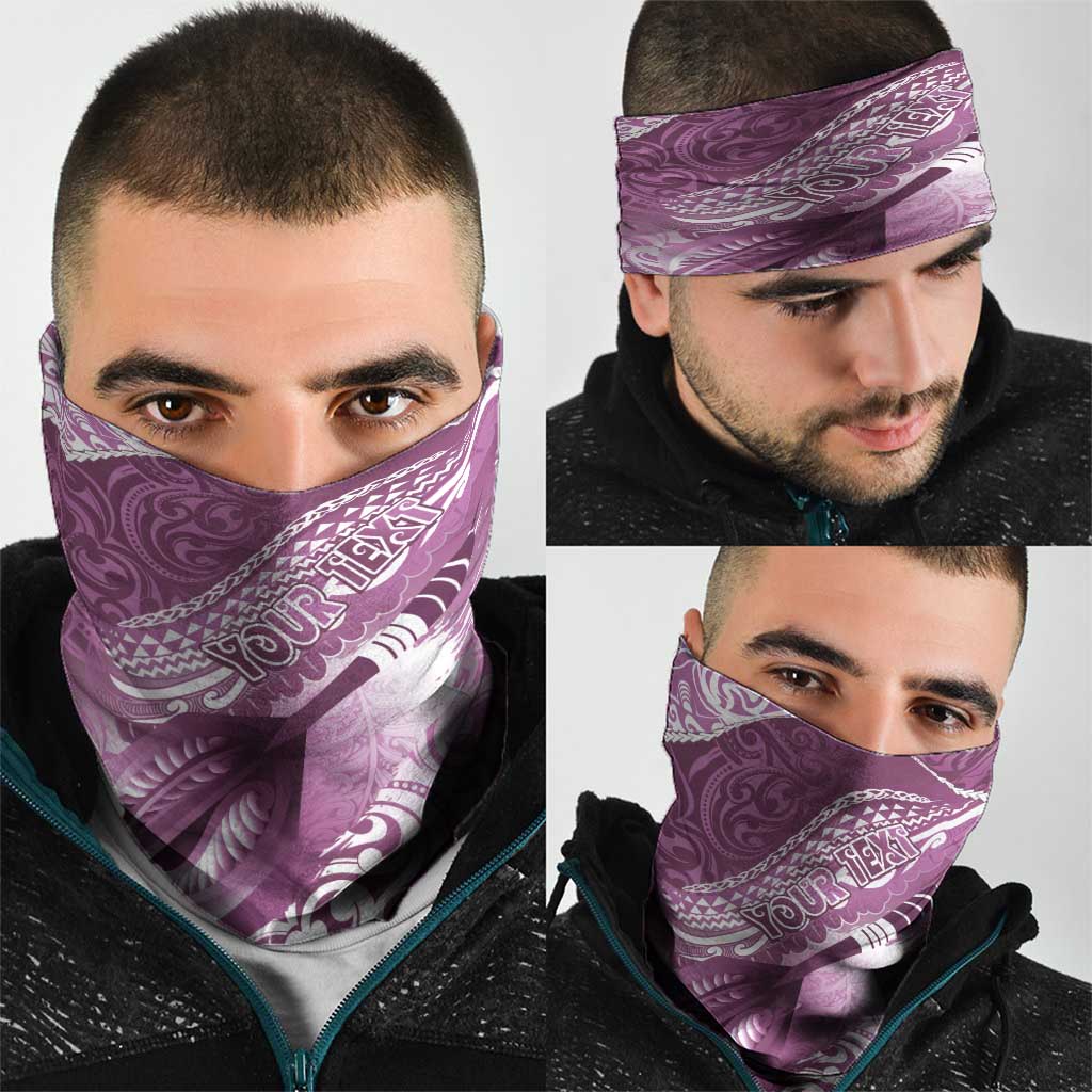 Personalised New Zealand Aotearoa Darts Masters Neck Gaiter Maori Art Tattoo with Tribal Dart Symbol Pink - Polynesian Pride