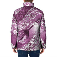 Personalised New Zealand Aotearoa Darts Masters Padded Jacket Maori Art Tattoo with Tribal Dart Symbol Pink - Polynesian Pride