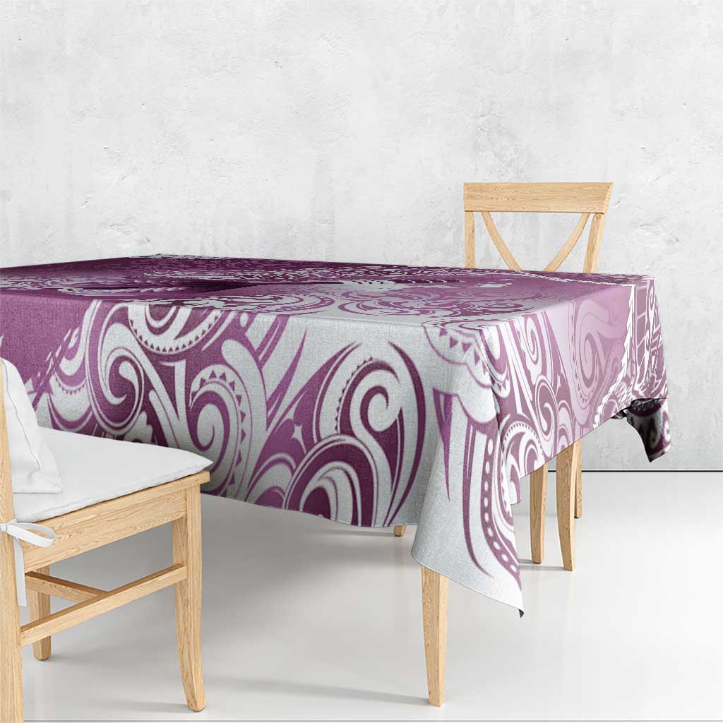 Personalised New Zealand Aotearoa Darts Masters Tablecloth Maori Art Tattoo with Tribal Dart Symbol Pink - Polynesian Pride