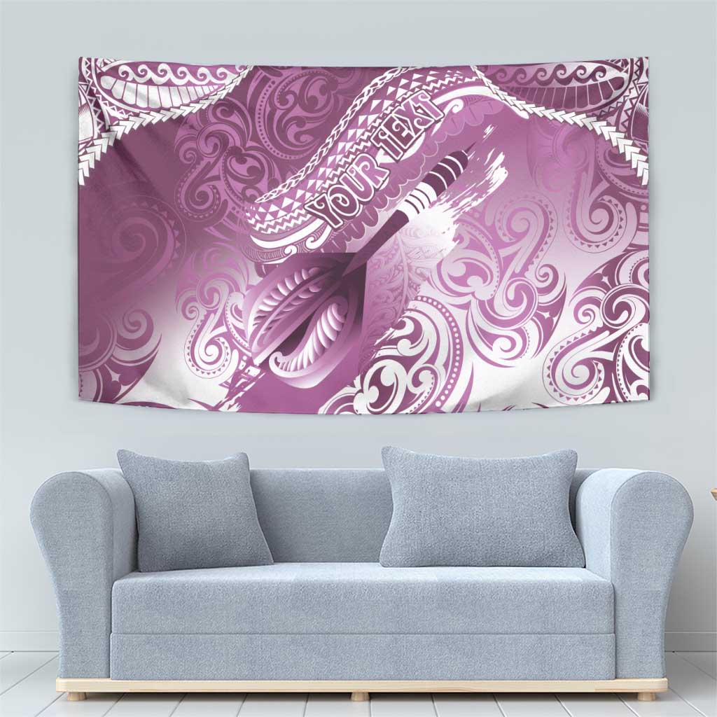 Personalised New Zealand Aotearoa Darts Masters Tapestry Maori Art Tattoo with Tribal Dart Symbol Pink - Polynesian Pride