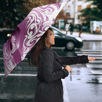 Personalised New Zealand Aotearoa Darts Masters Umbrella Maori Art Tattoo with Tribal Dart Symbol Pink - Polynesian Pride