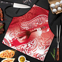 Personalised New Zealand Aotearoa Darts Masters Apron Maori Art Tattoo with Tribal Dart Symbol Red - Polynesian Pride