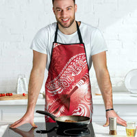 Personalised New Zealand Aotearoa Darts Masters Apron Maori Art Tattoo with Tribal Dart Symbol Red - Polynesian Pride