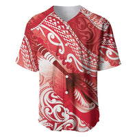 Personalised New Zealand Aotearoa Darts Masters Baseball Jersey Maori Art Tattoo with Tribal Dart Symbol Red - Polynesian Pride