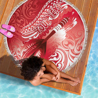 Personalised New Zealand Aotearoa Darts Masters Beach Blanket Maori Art Tattoo with Tribal Dart Symbol Red - Polynesian Pride