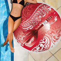 Personalised New Zealand Aotearoa Darts Masters Beach Blanket Maori Art Tattoo with Tribal Dart Symbol Red - Polynesian Pride