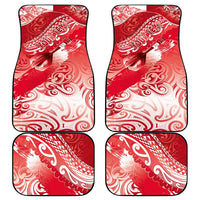 Personalised New Zealand Aotearoa Darts Masters Car Mats Maori Art Tattoo with Tribal Dart Symbol Red - Polynesian Pride