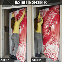 Personalised New Zealand Aotearoa Darts Masters Door Cover Maori Art Tattoo with Tribal Dart Symbol Red - Polynesian Pride