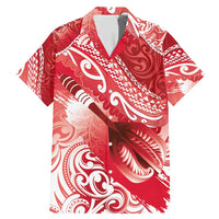 Personalised New Zealand Aotearoa Darts Masters Family Matching Mermaid Dress and Hawaiian Shirt Maori Art Tattoo with Tribal Dart Symbol Red - Polynesian Pride