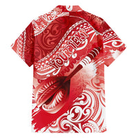 Personalised New Zealand Aotearoa Darts Masters Hawaiian Shirt Maori Art Tattoo with Tribal Dart Symbol Red - Polynesian Pride