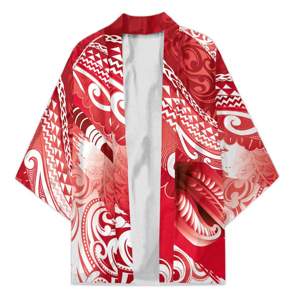 Personalised New Zealand Aotearoa Darts Masters Kimono Maori Art Tattoo with Tribal Dart Symbol Red - Polynesian Pride