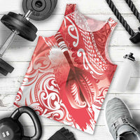 Personalised New Zealand Aotearoa Darts Masters Men Tank Top Maori Art Tattoo with Tribal Dart Symbol Red - Polynesian Pride