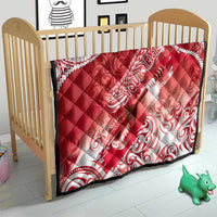 Personalised New Zealand Aotearoa Darts Masters Quilt Maori Art Tattoo with Tribal Dart Symbol Red - Polynesian Pride