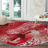 Personalised New Zealand Aotearoa Darts Masters Round Carpet Maori Art Tattoo with Tribal Dart Symbol Red - Polynesian Pride