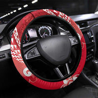 New Zealand Aotearoa Darts Masters Steering Wheel Cover Maori Art Tattoo with Tribal Dart Symbol Red - Polynesian Pride