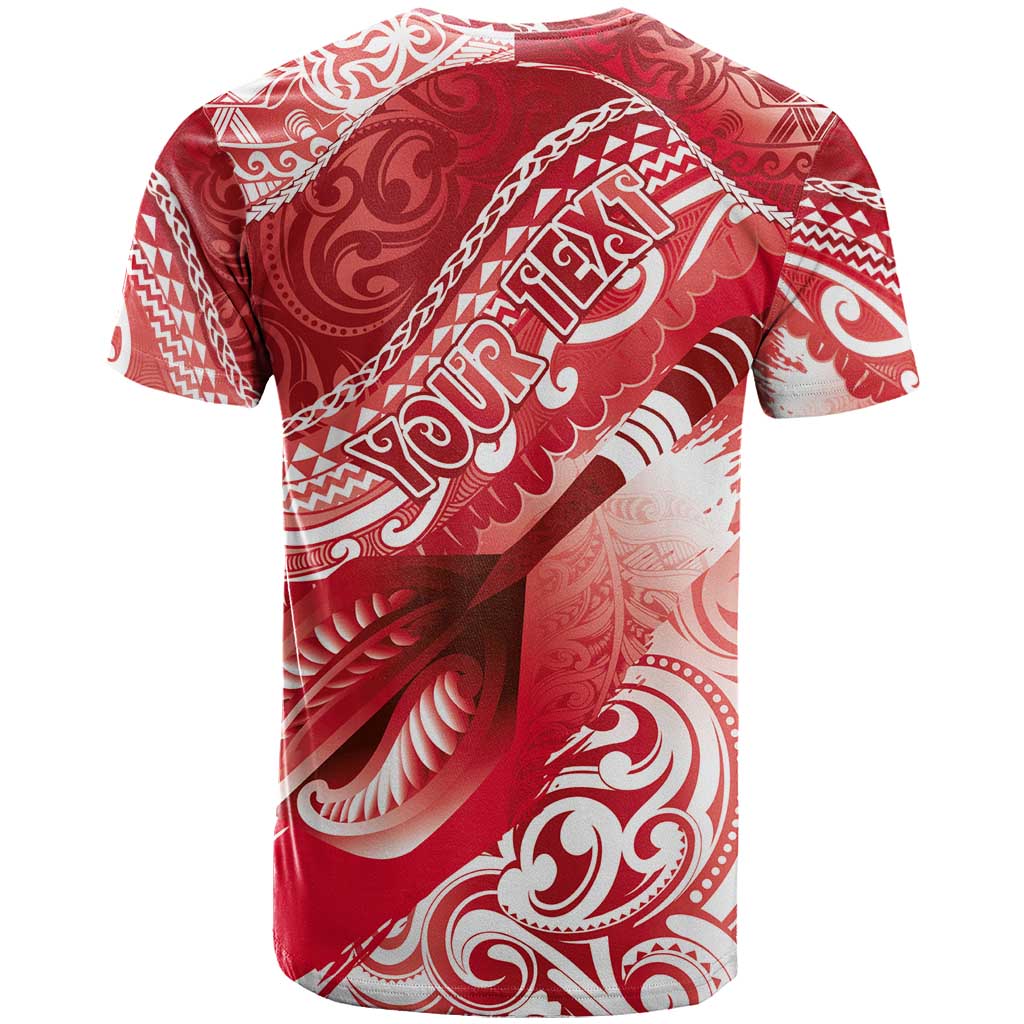 Personalised New Zealand Aotearoa Darts Masters T Shirt Maori Art Tattoo with Tribal Dart Symbol Red - Polynesian Pride