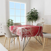 Personalised New Zealand Aotearoa Darts Masters Tablecloth Maori Art Tattoo with Tribal Dart Symbol Red - Polynesian Pride