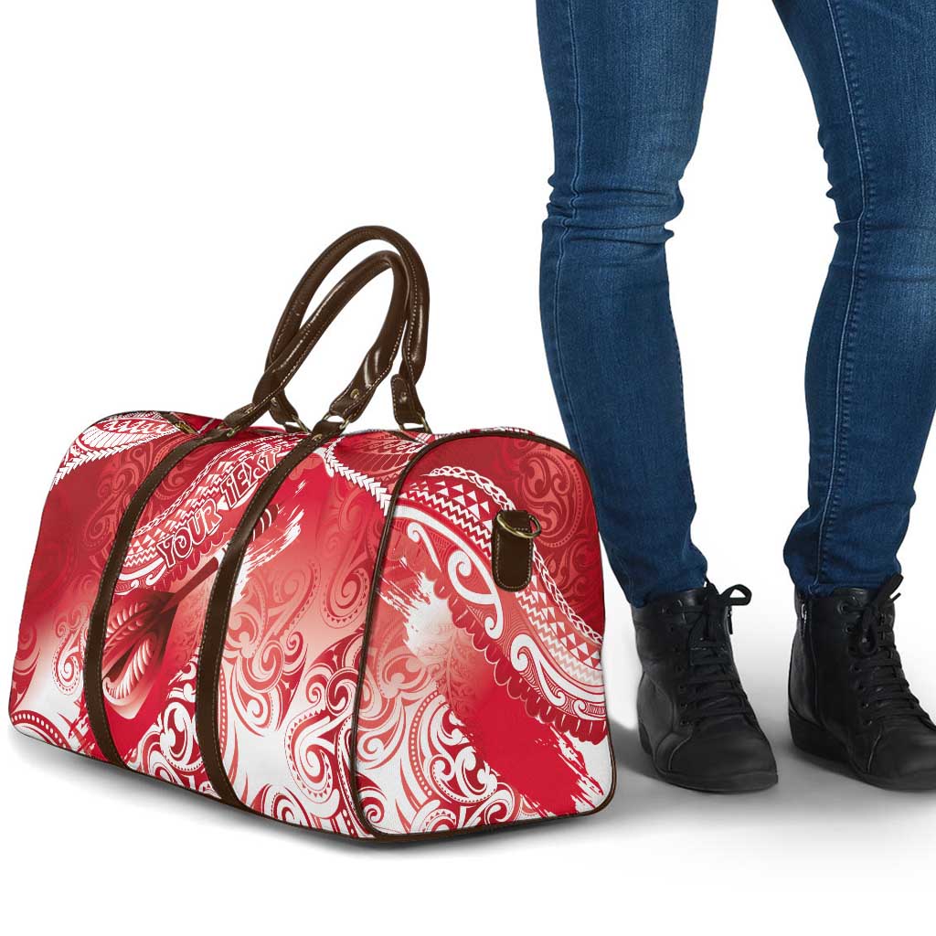 Personalised New Zealand Aotearoa Darts Masters Travel Bag Maori Art Tattoo with Tribal Dart Symbol Red - Polynesian Pride
