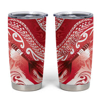 Personalised New Zealand Aotearoa Darts Masters Tumbler Cup Maori Art Tattoo with Tribal Dart Symbol Red - Polynesian Pride
