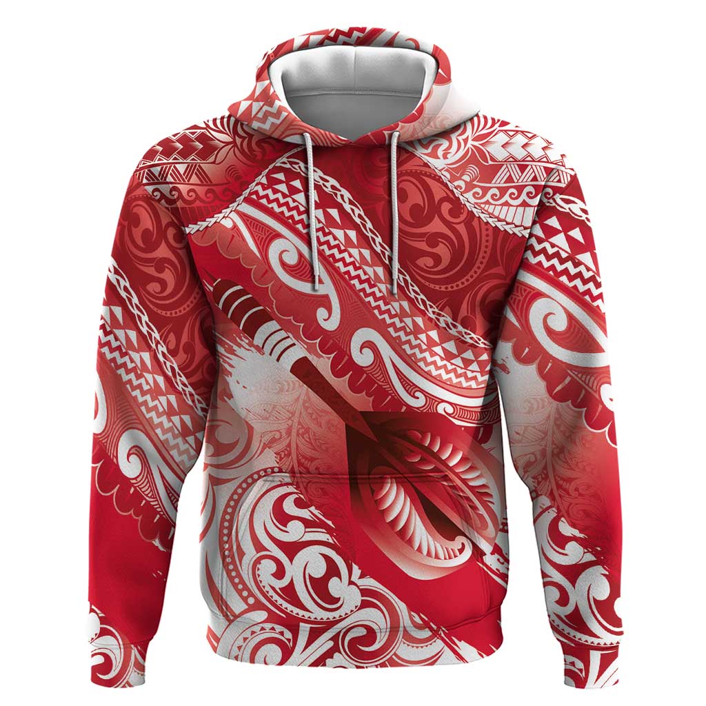 Personalised New Zealand Aotearoa Darts Masters Zip Hoodie Maori Art Tattoo with Tribal Dart Symbol Red - Polynesian Pride