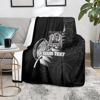 Custom New Zealand World Cup 2023 Blanket Aotearoa Champion Rugby with Silver Fern Maori Ethnic Pattern LT03 - Polynesian Pride