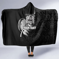 Custom New Zealand World Cup 2023 Hooded Blanket Aotearoa Champion Rugby with Silver Fern Maori Ethnic Pattern LT03 - Polynesian Pride