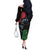 New Zealand Tui Off The Shoulder Long Sleeve Dress Guardians of the Hei Tiki - Maori Art and Plants