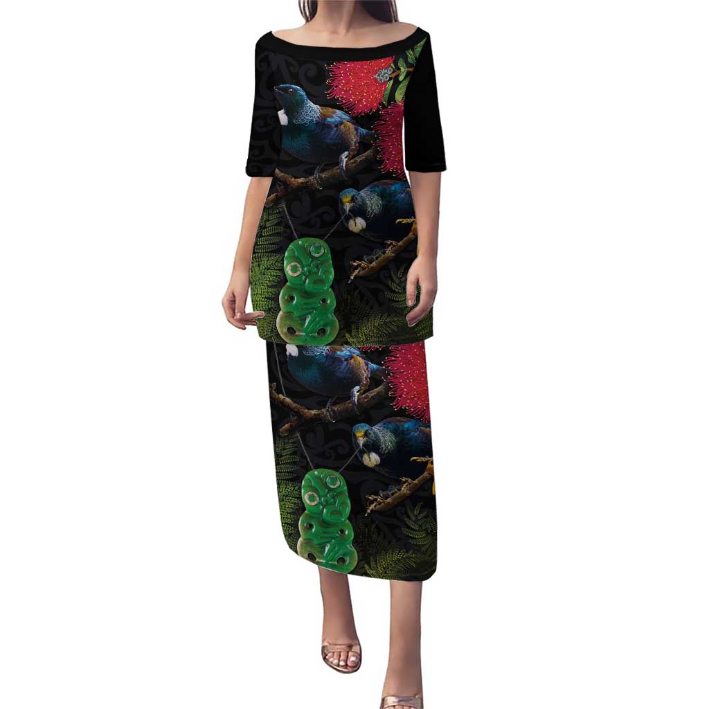 New Zealand Tui Puletasi Guardians of the Hei Tiki - Maori Art and Plants