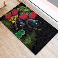 New Zealand Tui Rubber Doormat Guardians of the Hei Tiki - Maori Art and Plants