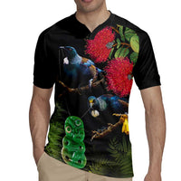 New Zealand Tui Rugby Jersey Guardians of the Hei Tiki - Maori Art and Plants