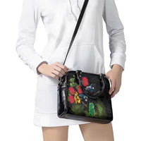 New Zealand Tui Shoulder Handbag Guardians of the Hei Tiki - Maori Art and Plants