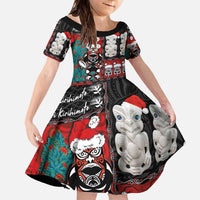 New Zealand Christmas Family Matching Off The Shoulder Long Sleeve Dress and Hawaiian Shirt Maori Christmas Spirit - Meri Kirihimete