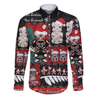 New Zealand Christmas Family Matching Off The Shoulder Long Sleeve Dress and Hawaiian Shirt Maori Christmas Spirit - Meri Kirihimete