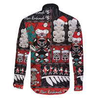 New Zealand Christmas Family Matching Off The Shoulder Long Sleeve Dress and Hawaiian Shirt Maori Christmas Spirit - Meri Kirihimete