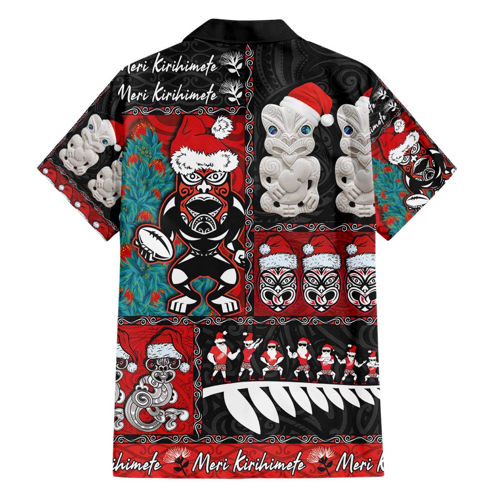 New Zealand Christmas Family Matching Short Sleeve Bodycon Dress and Hawaiian Shirt Maori Christmas Spirit - Meri Kirihimete