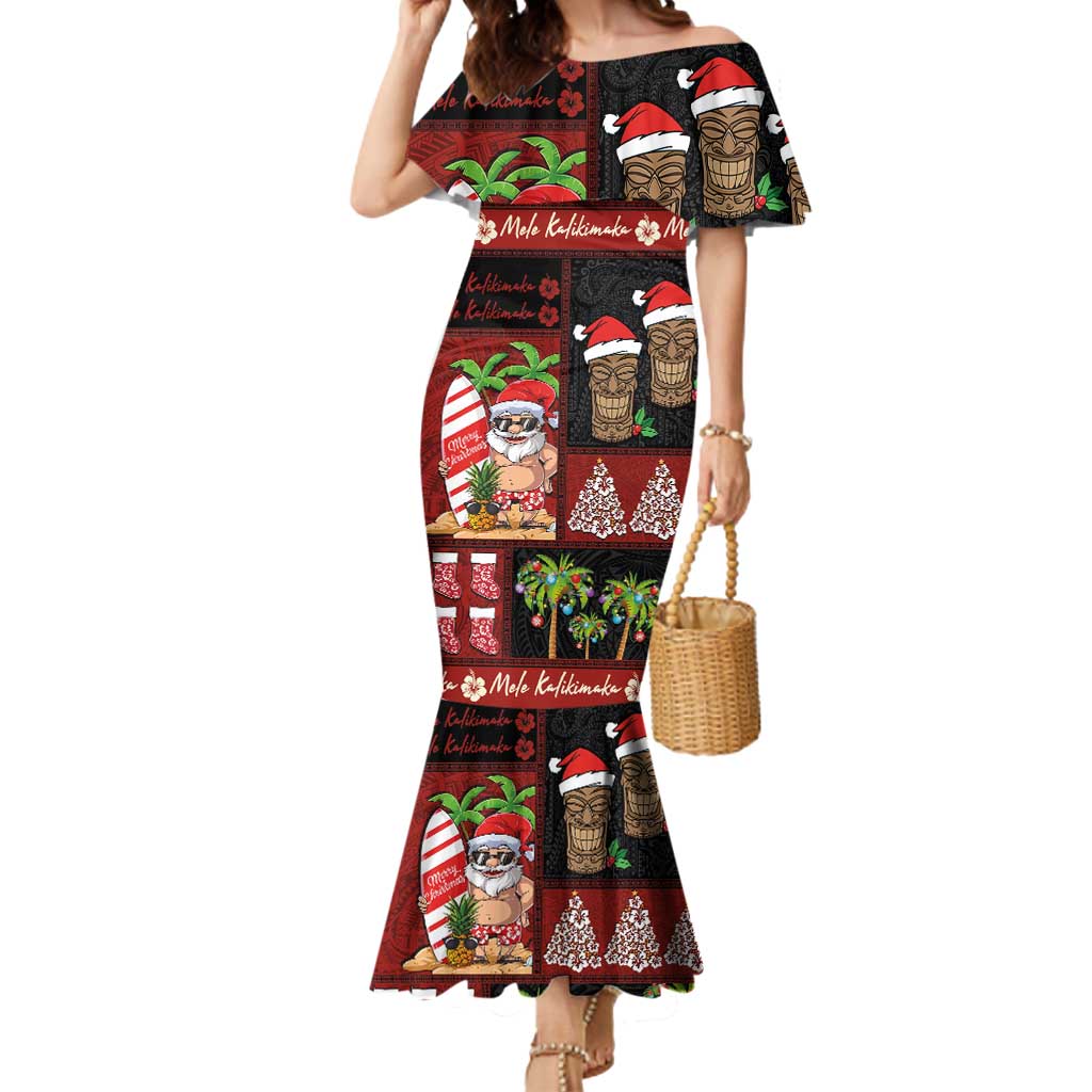 Hawaiian Christmas Mermaid Dress - Mele Kalikimaka Island Holiday Vibe