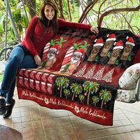 Hawaiian Christmas Quilt - Mele Kalikimaka Island Holiday Vibes - Black Red LT03 - Polynesian Pride