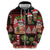 Hawaiian Christmas Zip Hoodie - Mele Kalikimaka Island Holiday Vibes - Black Red