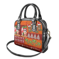 Hawaiian Christmas Shoulder Handbag - Mele Kalikimaka Island Holiday Vibes - Red Orange
