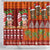 Hawaiian Christmas Shower Curtain - Mele Kalikimaka Island Holiday Vibes - Red Orange