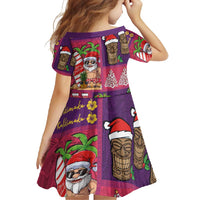 Hawaiian Christmas Family Matching Tank Maxi Dress and Hawaiian Shirt - Mele Kalikimaka Island Holiday Vibes - Pink Purple
