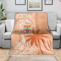 Bula Fiji Blanket Tropical Flower and Tapa Pattern Peach Fuzz Color LT03 - Polynesian Pride