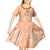 Bula Fiji Kid Short Sleeve Dress Tropical Flower and Tapa Pattern Peach Fuzz Color LT03 - Polynesian Pride