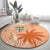 Bula Fiji Round Carpet Tropical Flower and Tapa Pattern Peach Fuzz Color LT03 - Polynesian Pride