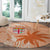 Bula Fiji Round Carpet Tropical Flower and Tapa Pattern Peach Fuzz Color LT03 - Polynesian Pride