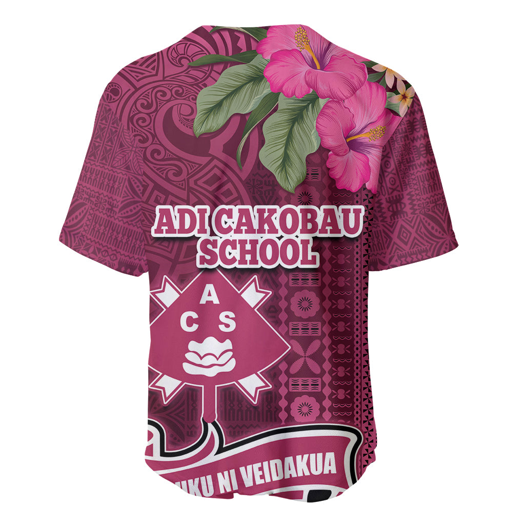 Fiji Adi Cakobau School Baseball Jersey Tropical Flower and Tapa Pattern LT03 - Polynesian Pride